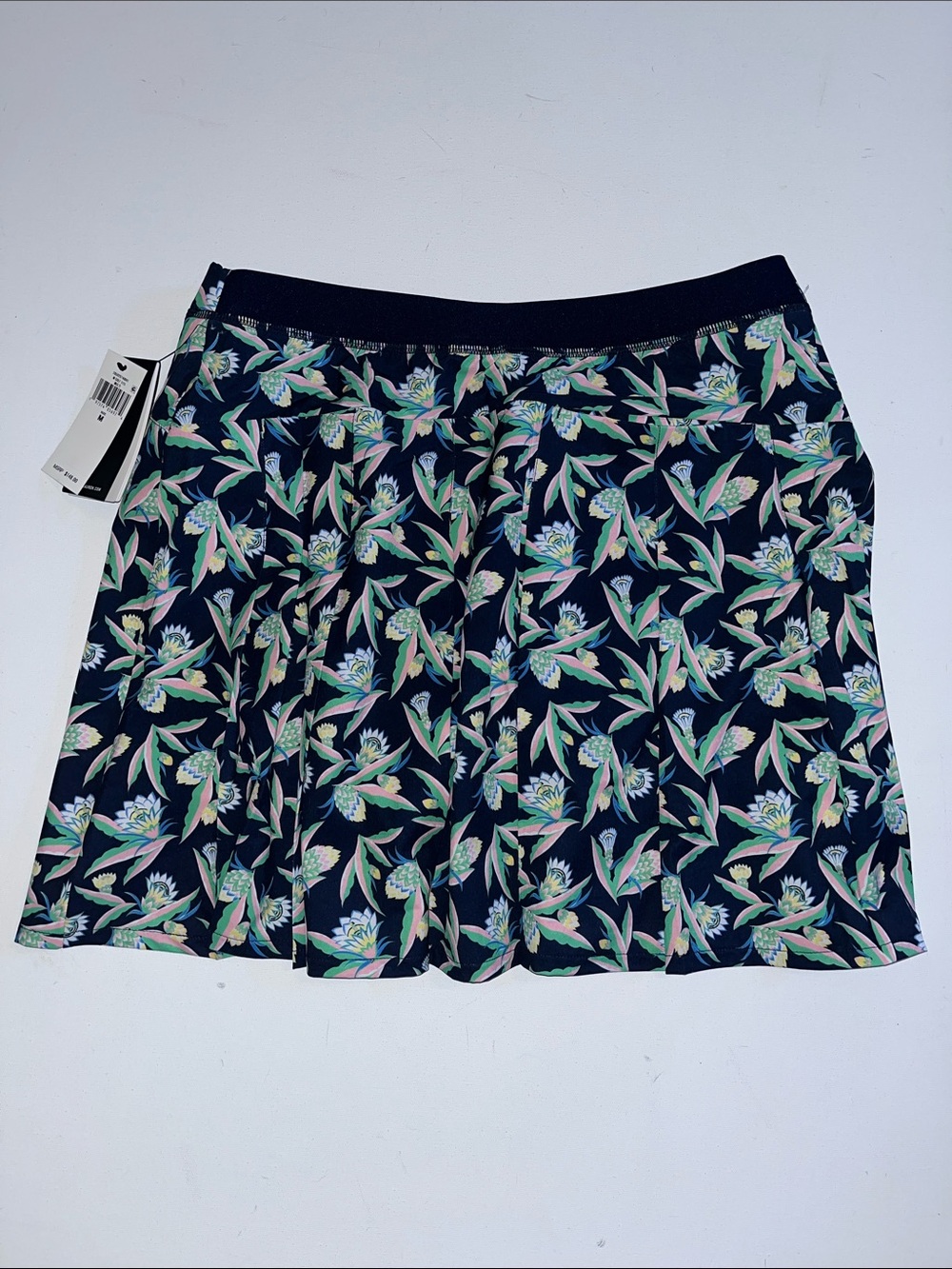 RLX Ralph Lauren Golf Skort Women's M blue pink Floral Pleated Stretch $148